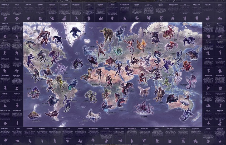 Mythical Monster World Map