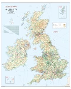 British Isles Physical Wall Map
