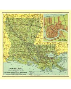 Louisiana Published 1930 Map