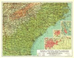 North Carolina South Carolina Georgia And Eastern Tennessee Published 1926 Map