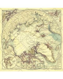 North Pole Regions Published 1907 Map