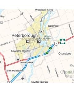 Peterborough Map, Ontario