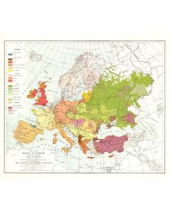 Races Of Europe Published 1918 Map