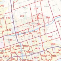 Greater Toronto Postal Code Forward Sortation Areas Map
