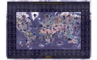 Mythical Monster Premium Wall Map - Medium