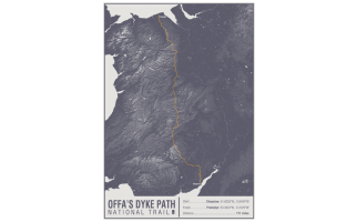 Offa's Dyke Path National Trail Map Print