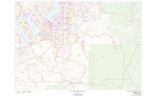 Pierce County ZIP Code Map, Washington