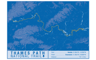 Thames Path National Trail Map Print