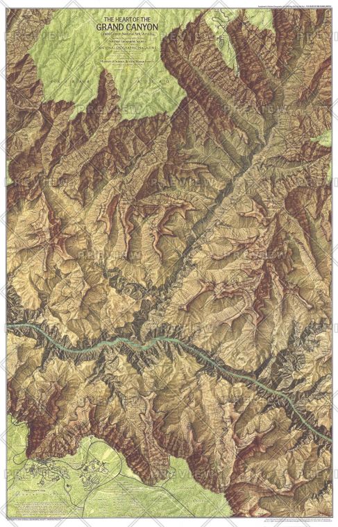 Heart Of The Grand Canyon Published 1978 Map