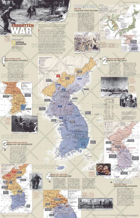 The Forgotten War Three Long Years In Korea Published 2003 Map