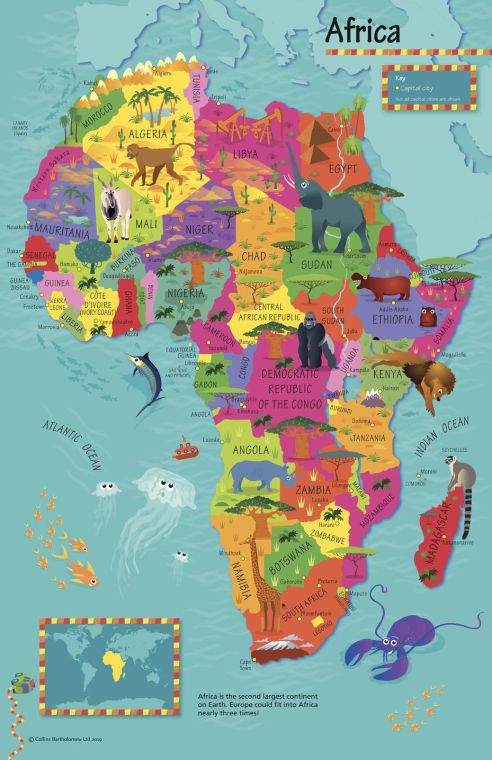 Collins Children's Africa Wall Map