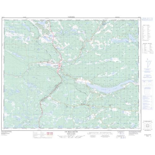 100 Mile House - 92 P/11 - British Columbia Map
