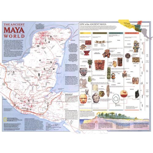 Ancient Maya World Published 1989 Map