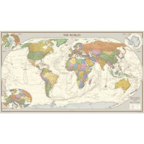 Antique Style World Map Large