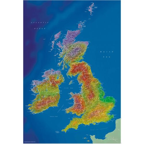 Artistic British Isles Wall Map