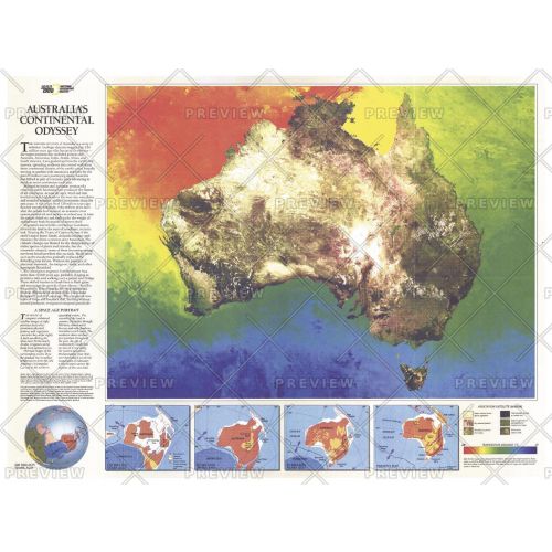 Australia Continental Odyssey Published 1988 Map