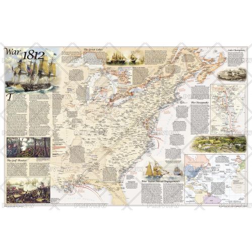 Battles Of The Revolutionary War And War Of 1812 Side 2 Map