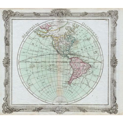 Brion De La Tour Map Of The Western Hemisphere 1764