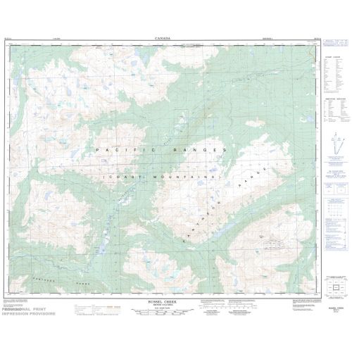 Bussel Creek - 92 N/14 - British Columbia Map