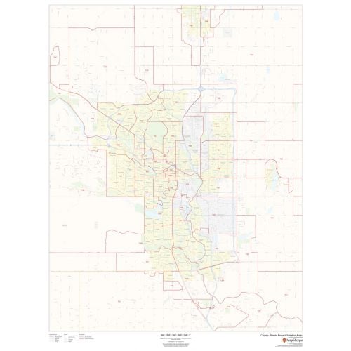 Calgary Alberta Postal Code Forward Sortation Areas Map