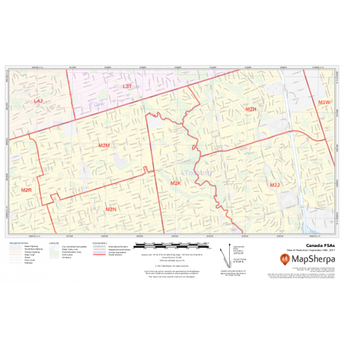 Canada Postal Codes Forward Sortation Areas Map