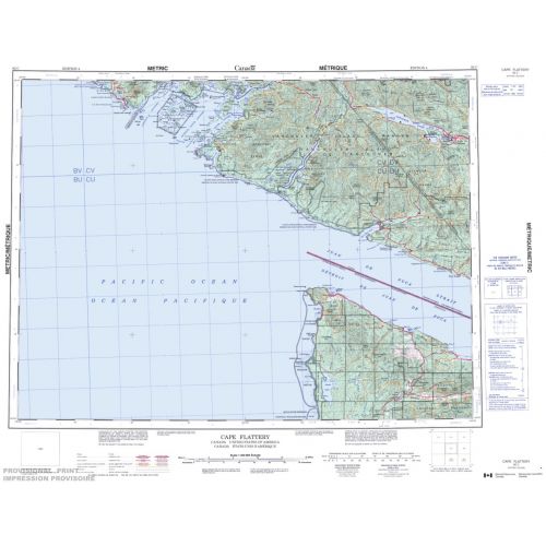 Cape Flattery - 92 C - British Columbia Map