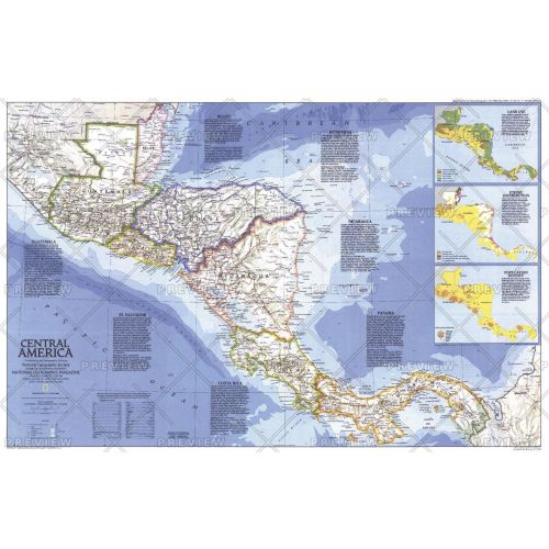 Central America Published 1986 Map