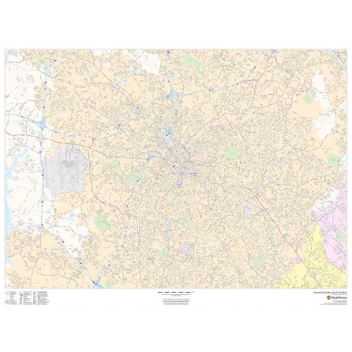 Central Charlotte North Carolina Landscape Map