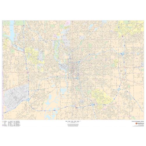 Central Indianapolis Indiana Landscape Map