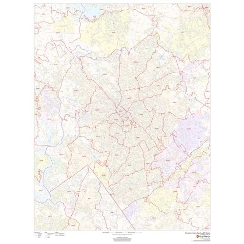 Charlotte North Carolina Zip Codes Map