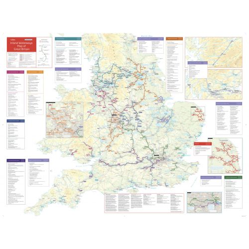 Collins Nicholson Waterways Map of Great Britain Map