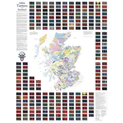 Collins Tartans Map of Scotland Map