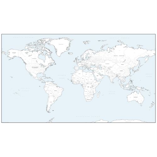 Detailed World Colouring Map - Large Map