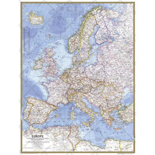 Europe Published 1977 Map