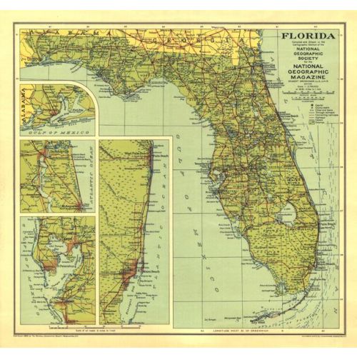 Florida Published 1930 Map