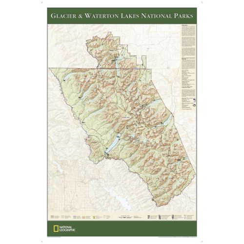 Glacier And Waterton Lakes National Parks Map
