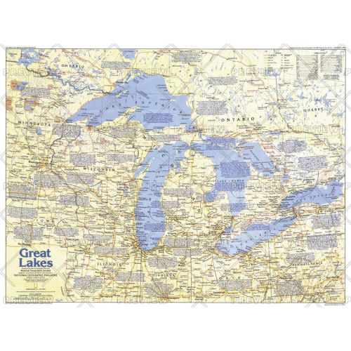 Great Lakes Map Side 1 Published 1987