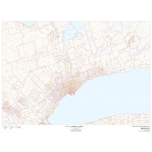 Greater Toronto Postal Code Forward Sortation Areas Map