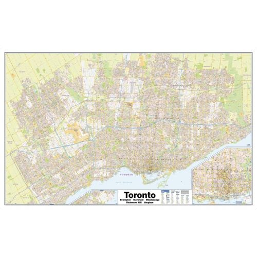 Greater Toronto Wall Map Street Detail Extra Large