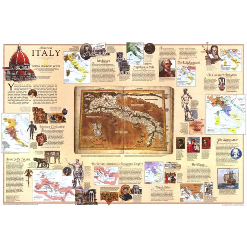 Historical Italy Theme Published 1995 Map