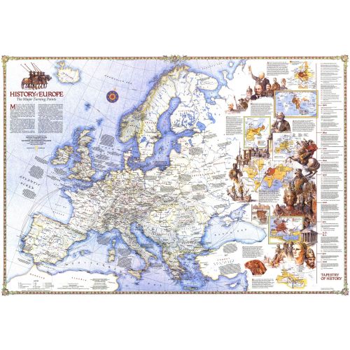 History Of Europe The Major Turning Points Published 1983 Map