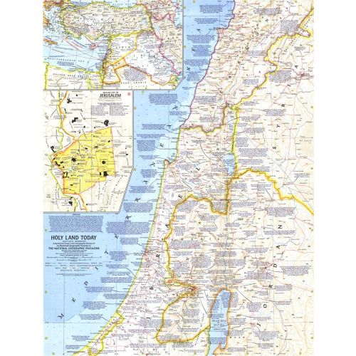 Holy Land Today Published 1963 Map