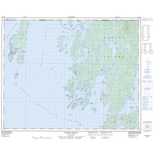 Hunter Island - 102 P/16 - British Columbia Map