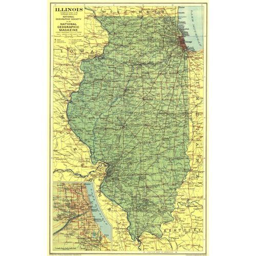 Illinois Published 1931 Map
