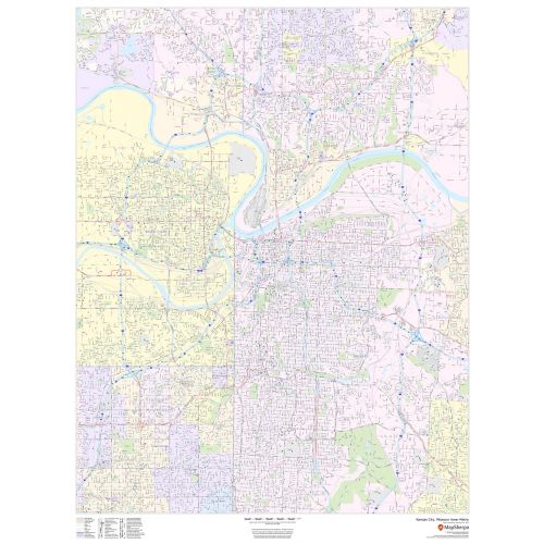 Kansas City, Missouri Inner Metro - Portrait Map