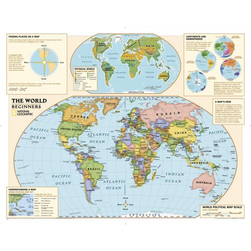 Kids Beginners World Education Grades K 3 Map