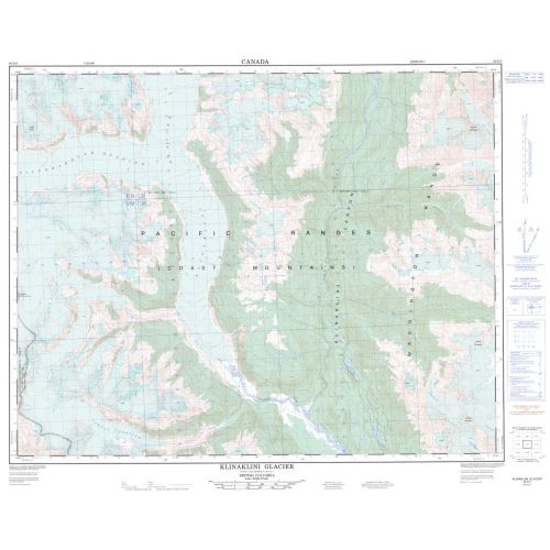 Klinaklini Galcier - 92 N/5 - British Columbia Map