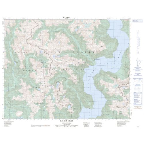 Knight Inlet - 92 K/13 - British Columbia Map