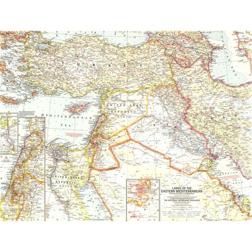 Lands Of The Eastern Mediterranean Published 1959 Map