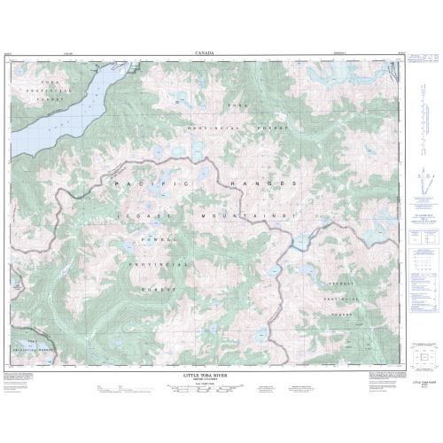 Little Toba River - 92 K/8 - British Columbia Map